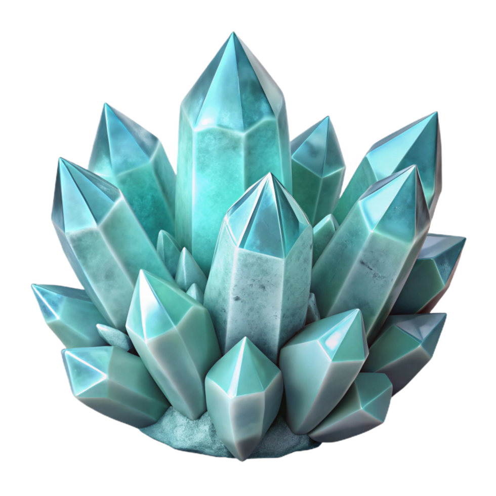 serene minimalist Frozen Crystal Cluster Cutout with Delicate Spikes original png