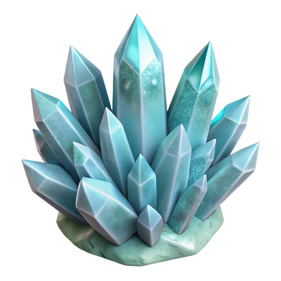 vibrant contemporary Frozen Crystal Cluster Cutout with Delicate Spikes original png
