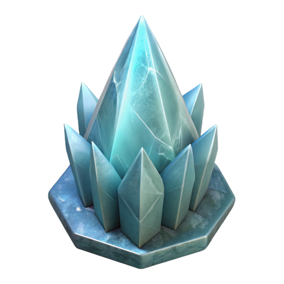 wonderful rustic Frozen Crystal Spire Isolated Transparent Background Backlit original png