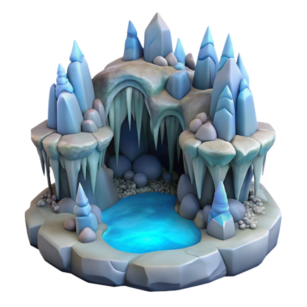 extraordinary artistic Frozen Gelid Grotto Landscape Transparent Background exclusive png