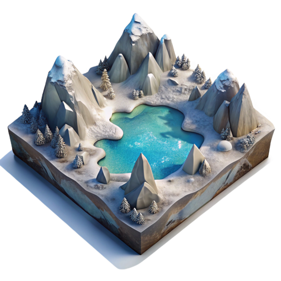 stunning contemporary Frozen Fjord Landscape Aerial View Cutout png