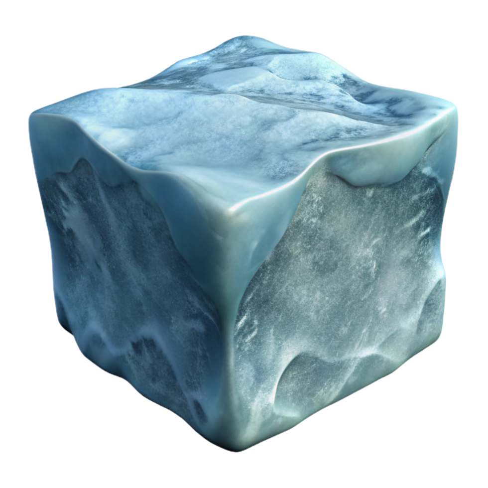magnificent vintage Frozen Lake Ice Block Side View Cutout Isolated authentic png