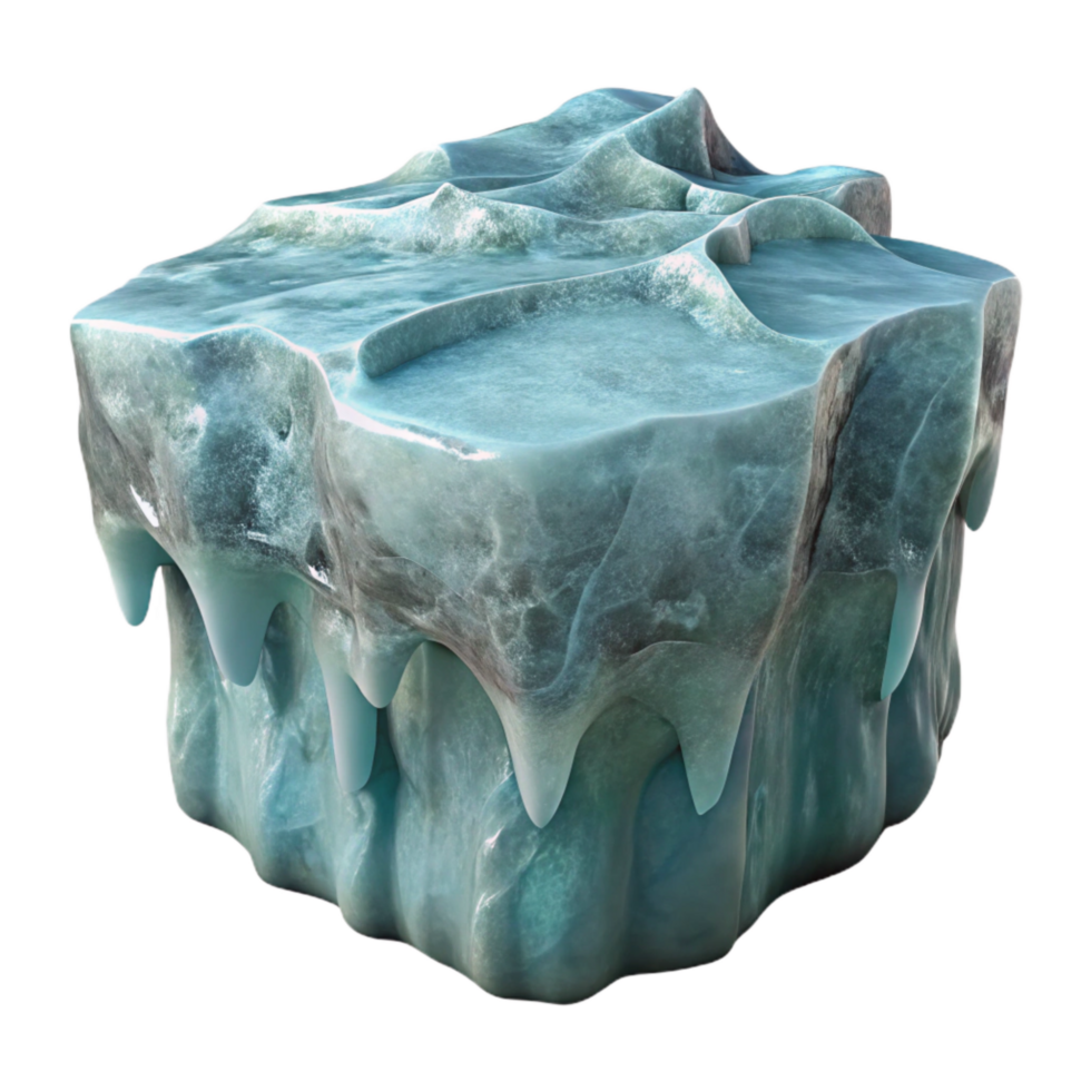 beautiful rustic Frozen Lake Ice Formation Side View Cutout authentic png