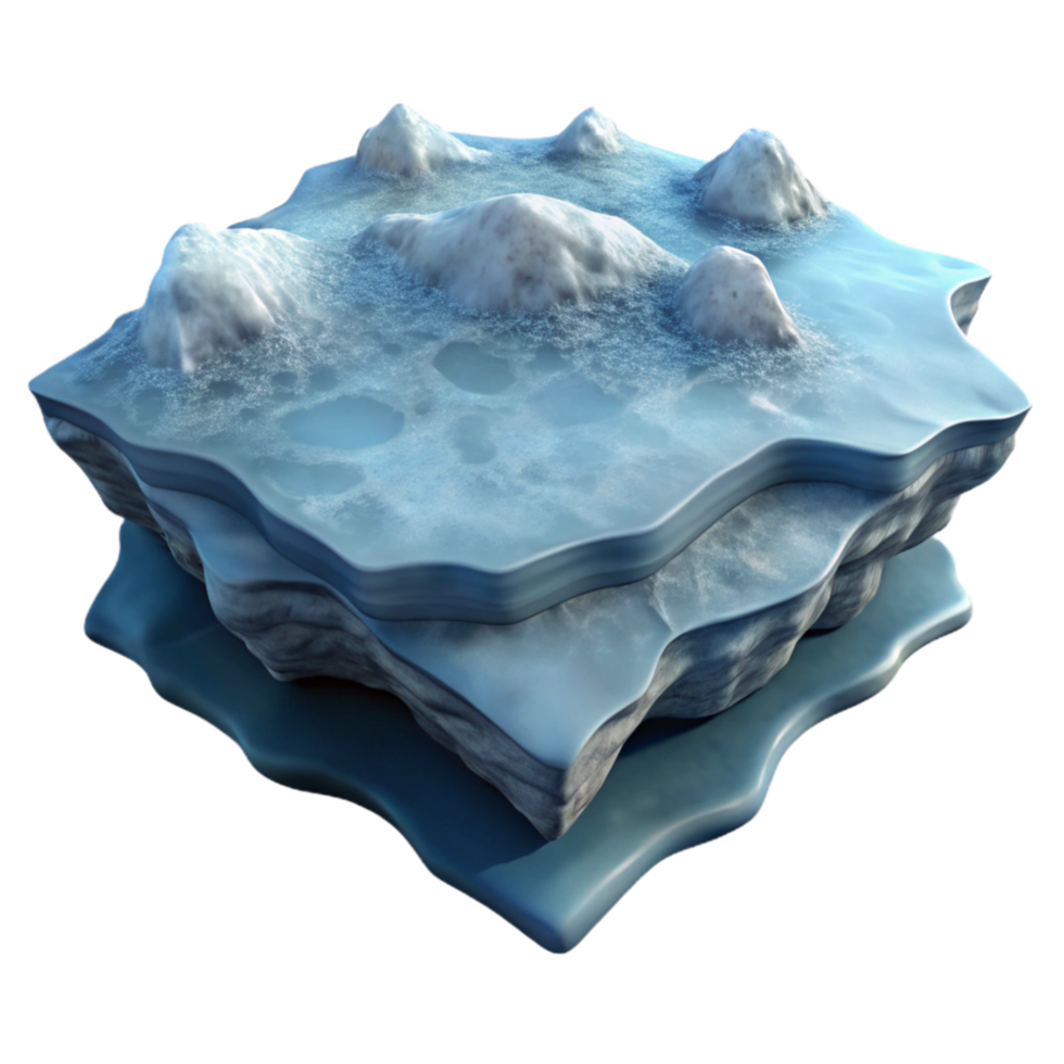 stunning abstract Frozen Lake Ice Formation Side View Cutout detailed png