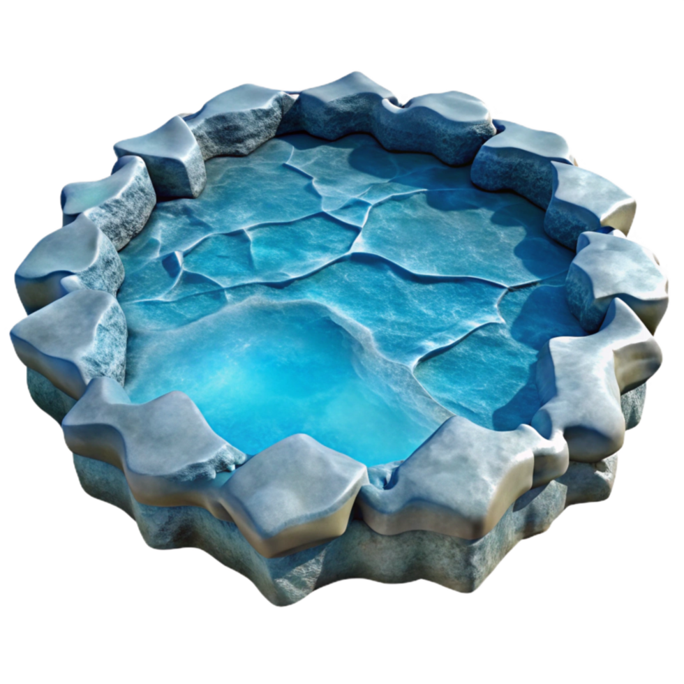 stunning contemporary Frozen Lake Ice Pattern Top Down View Cutout detailed png