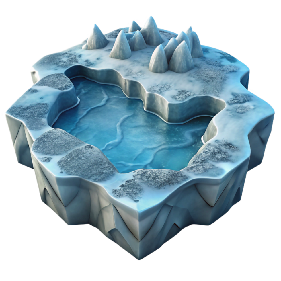 beautiful abstract Frozen Lake Ice Sheet Top View Cutout authentic png