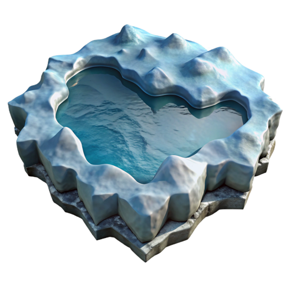impressive minimalist Frozen Lake Ice Sheet Top View Cutout high quality png