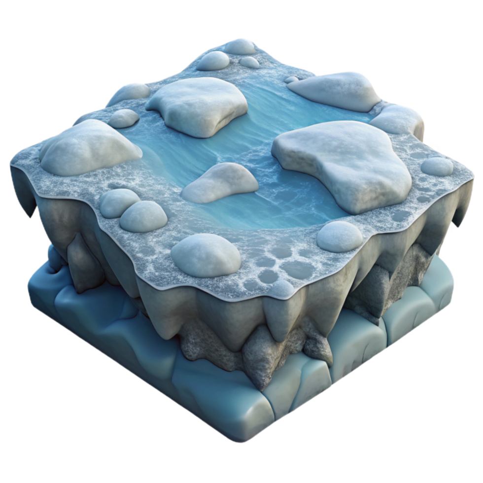impressive traditional Frozen Lake Ice Sheet Top View Cutout premium png