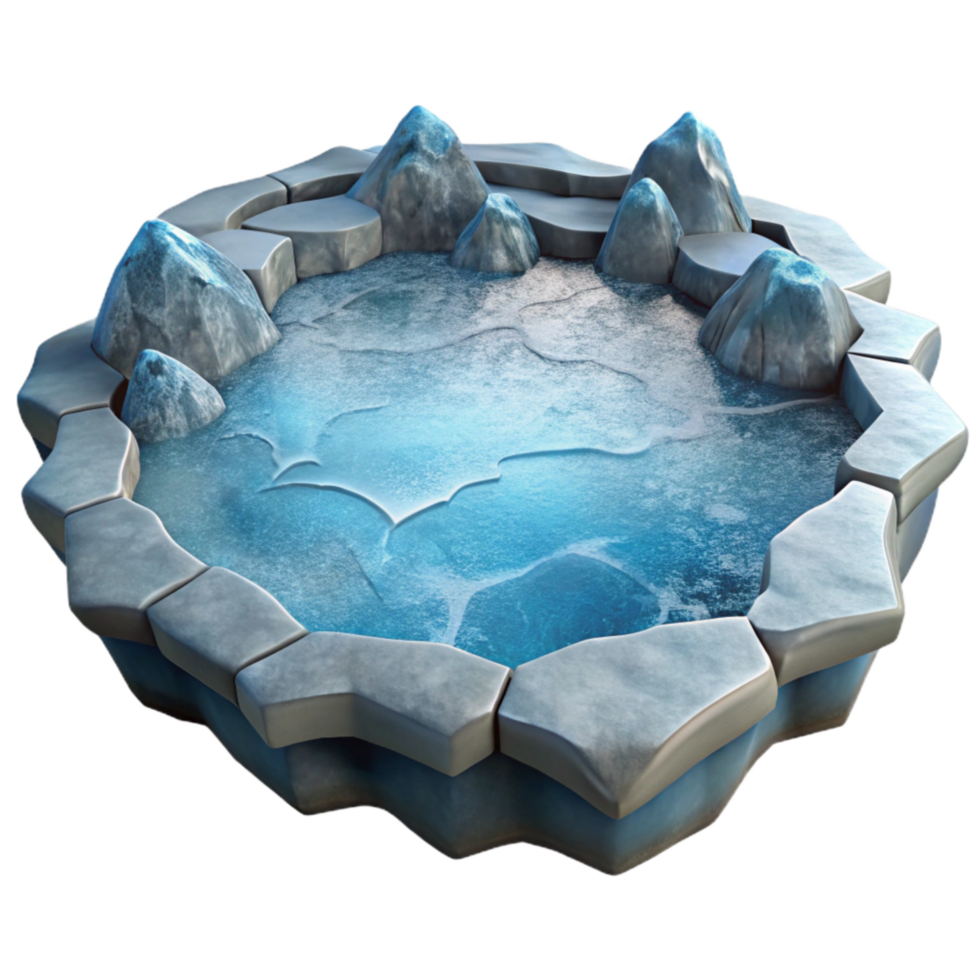 wonderful minimalist Frozen Lake Isolated with Cracking Ice Detail original png