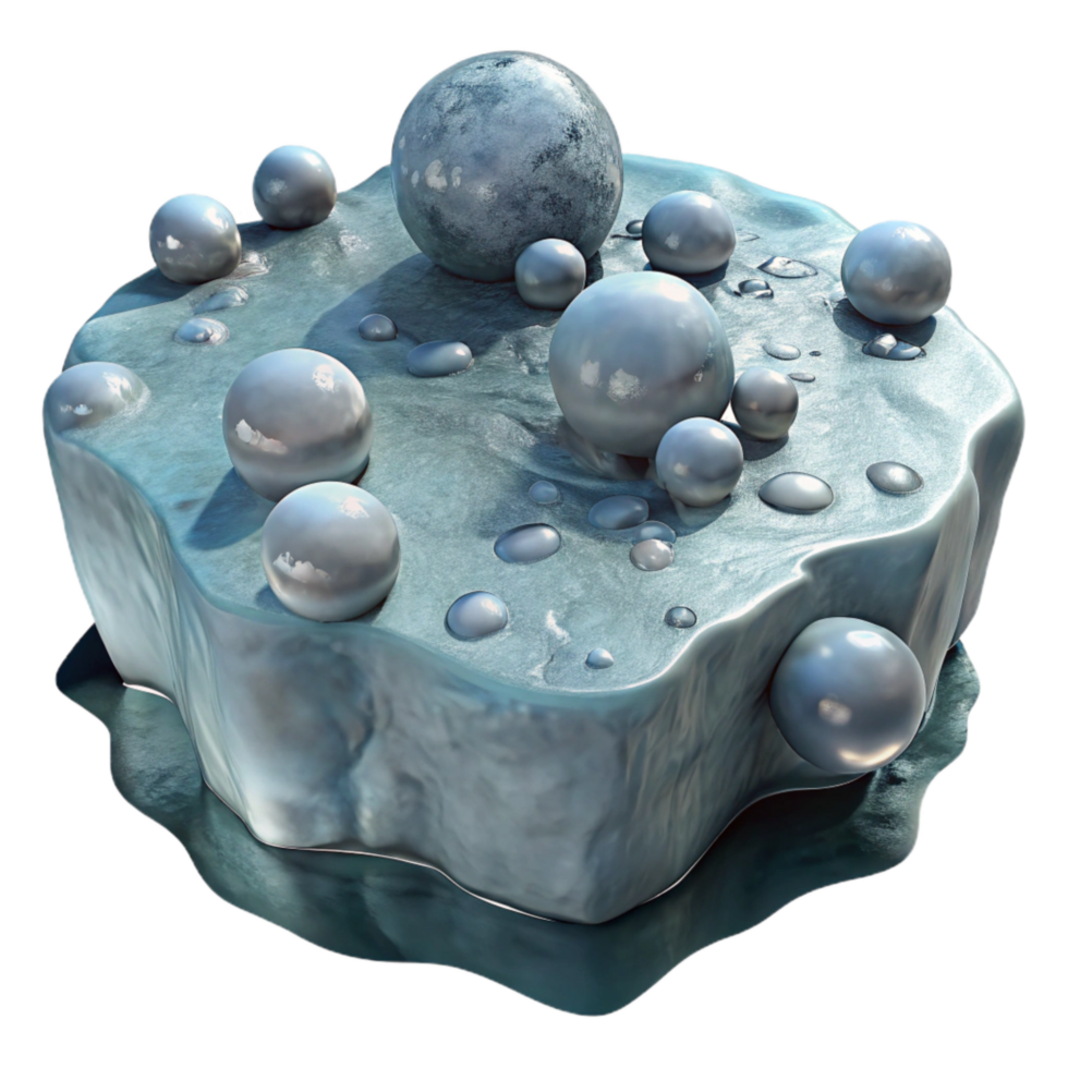 wonderful creative Frozen Lake with Air Bubbles Transparent Background detailed png