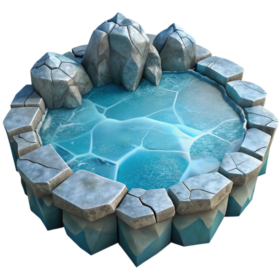 impressive classic Frozen Lake Isolated with Cracking Ice Detail original png