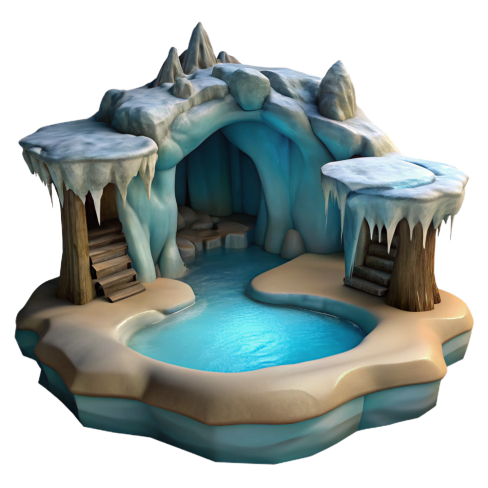 magnificent contemporary Frozen River in Gelid Grotto Cutout premium png