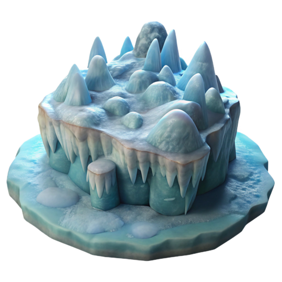 wonderful rustic Frozen Tundra Formation Transparent Background Cold Hues high resolution png