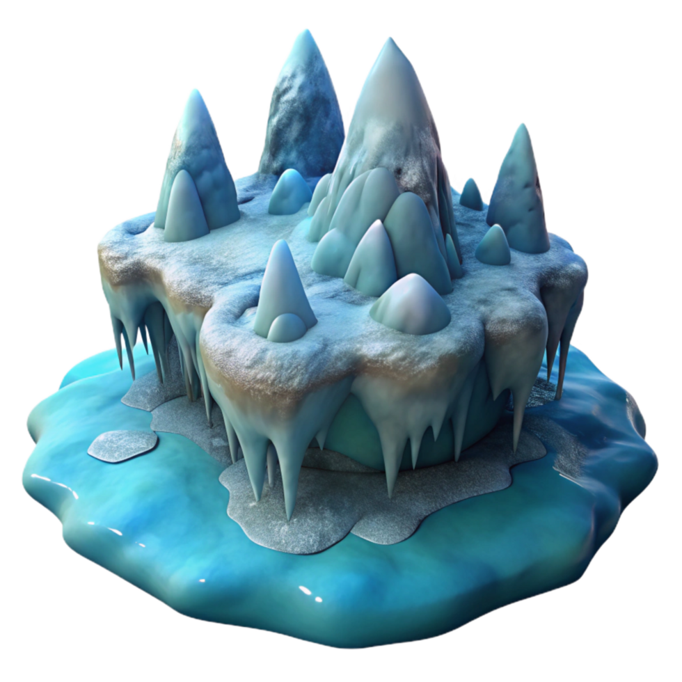 wonderful classic Frozen Tundra Formation Transparent Background Cold Hues detailed png