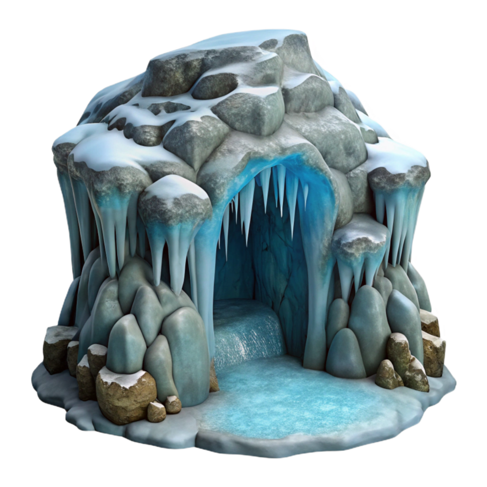 beautiful artistic Frozen Waterfall in Gelid Grotto Isolated Element professional png