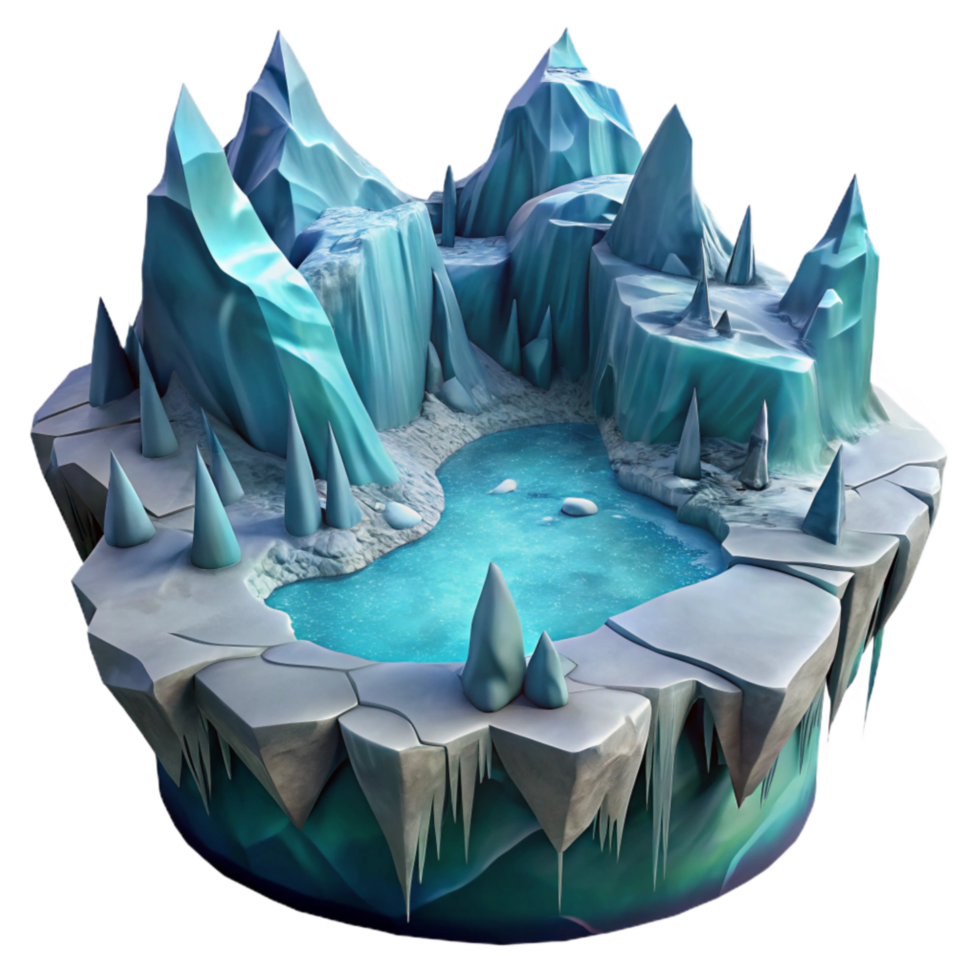 elegant abstract Frozen Wilderness Fjord Cutout with Dramatic Lighting png