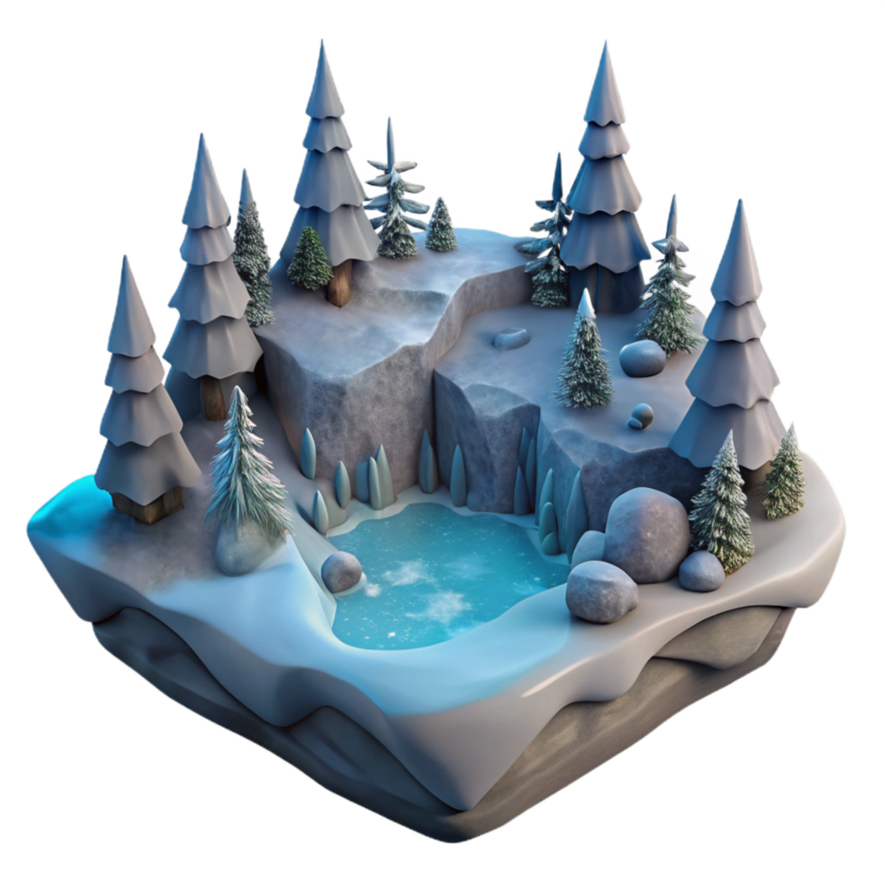 wonderful artistic Frozen Wilderness Landscape Cutout Winter Scene high resolution png