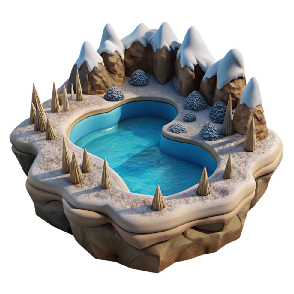wonderful abstract Frozen Wilderness Inlet Cutout with High Contrast detailed png