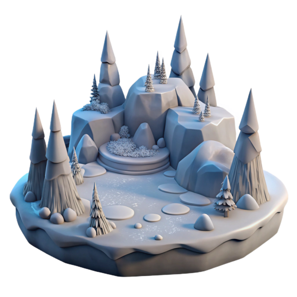 wonderful artistic Frozen Wilderness Scene Isolated with Pristine Snow high resolution png