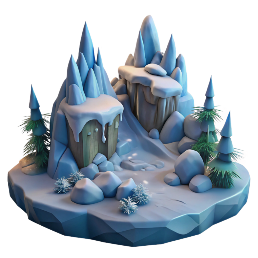 wonderful modern Frozen Wilderness Scene Isolated with Pristine Snow png