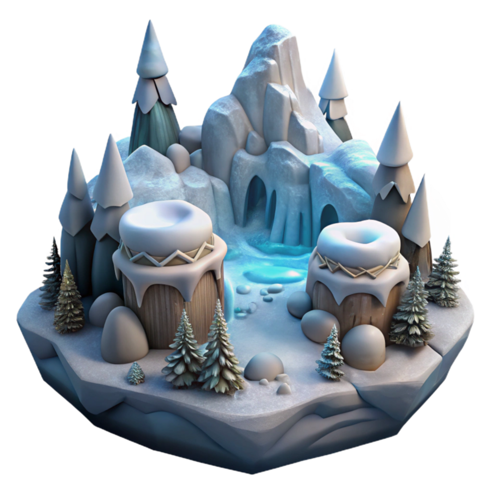 extraordinary contemporary Frozen Wilderness Scene Isolated with Pristine Snow premium png