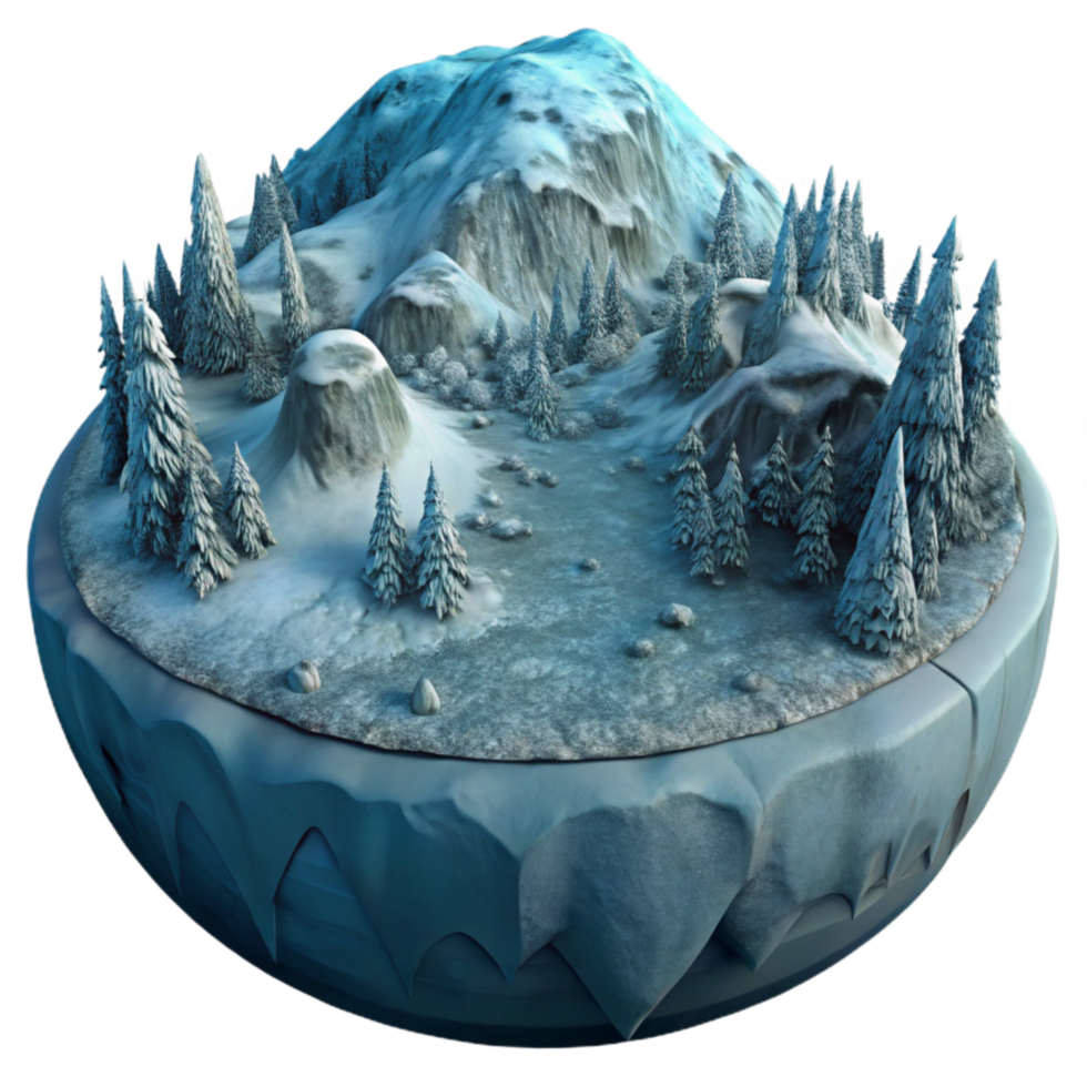 wonderful abstract Frozen Wilderness Panorama Isolated with Wide Angle View professional png
