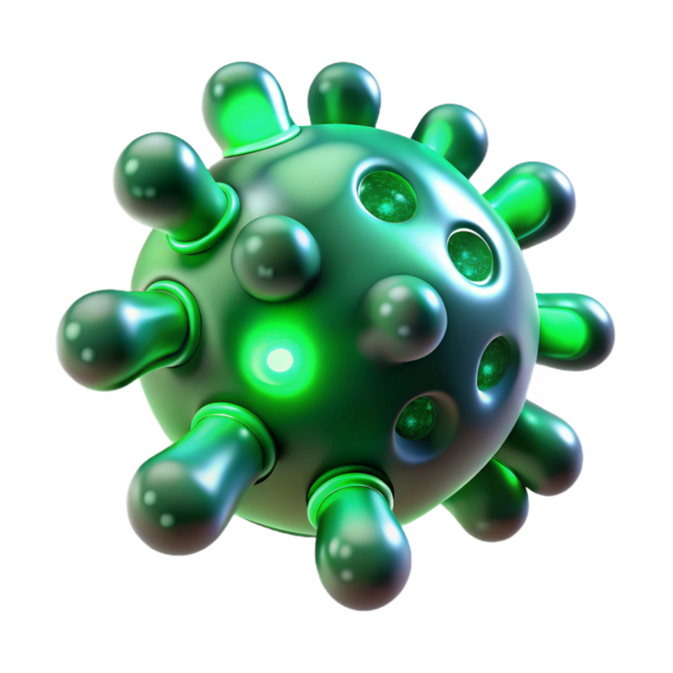 vibrant abstract Futuristic Bioluminescent Bacteria Cutout Isolated Green Hue png
