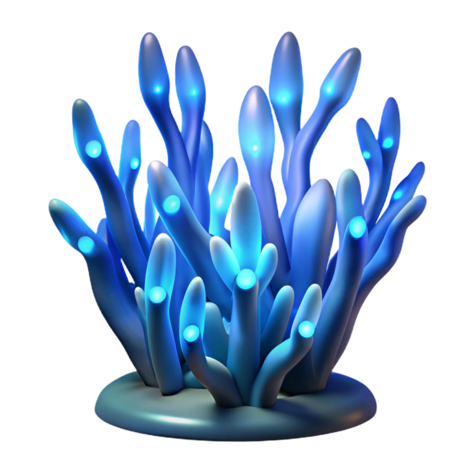 magnificent vintage Futuristic Bioluminescent Kelp Forest Cutout Transparent Background png