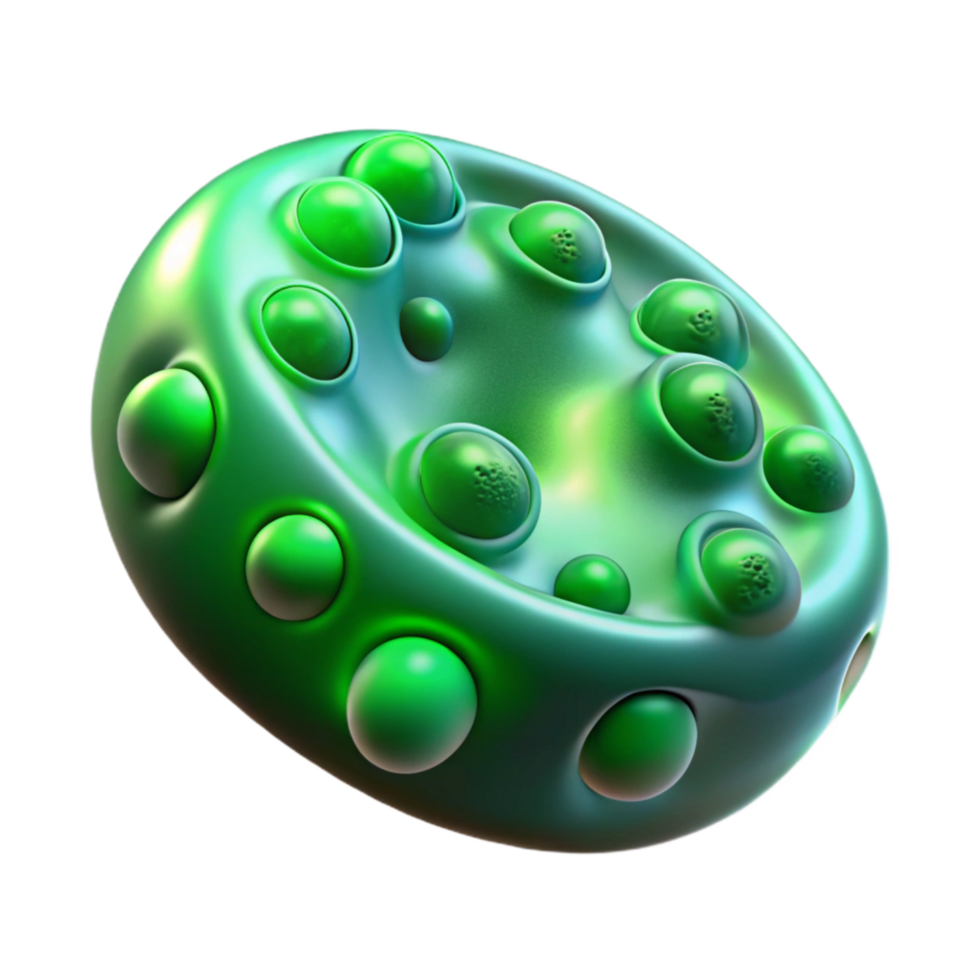 serene traditional Futuristic Bioluminescent Bacteria Cutout Isolated Green Hue genuine png