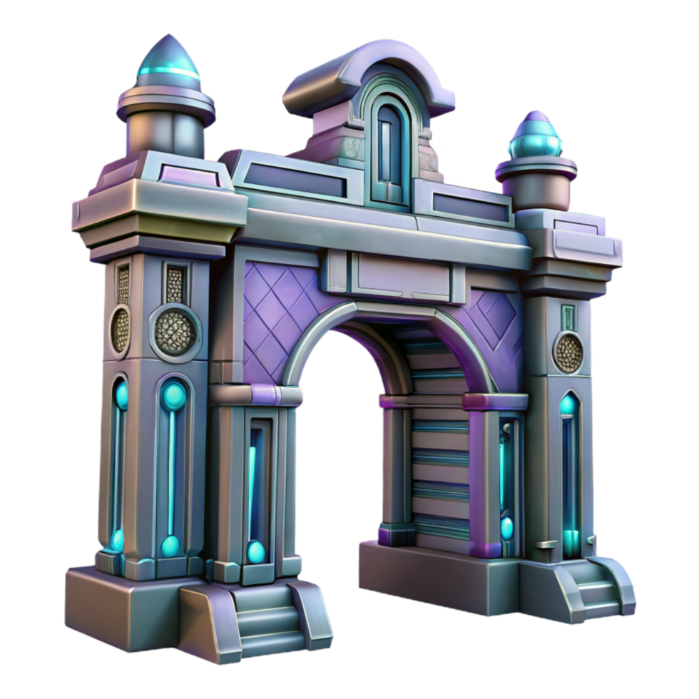 elegant abstract Futuristic City Gate Isolated Intricate Details Cutout original png