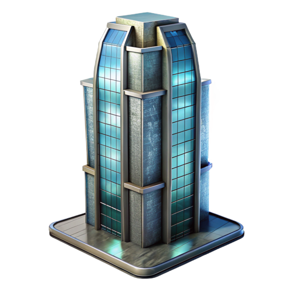extraordinary contemporary Futuristic Skyscraper Isolated Sleek Design Cutout premium png