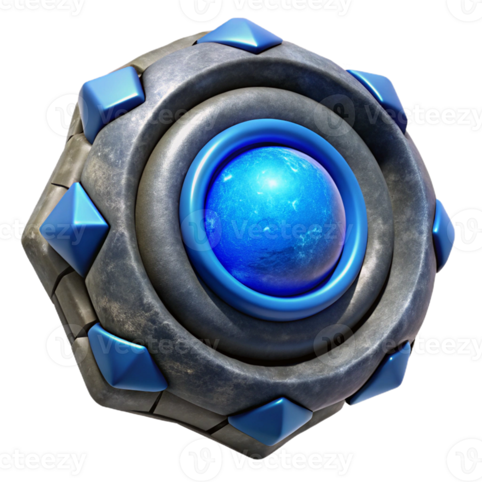 vibrant rustic Galactic Construct Cutout Blue Energy Core Isolated genuine png