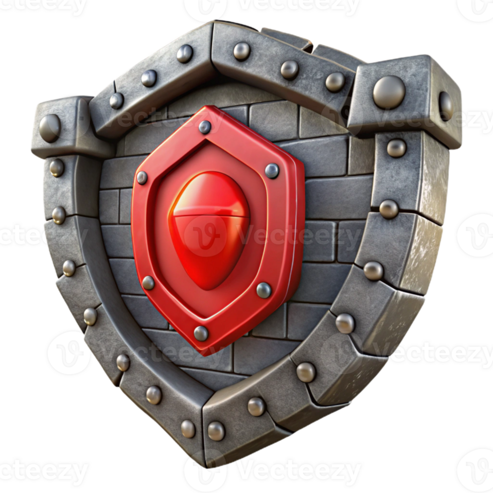 vibrant minimalist Galactic Fortress Cutout Powerful Red Energy Shield Isolated genuine png