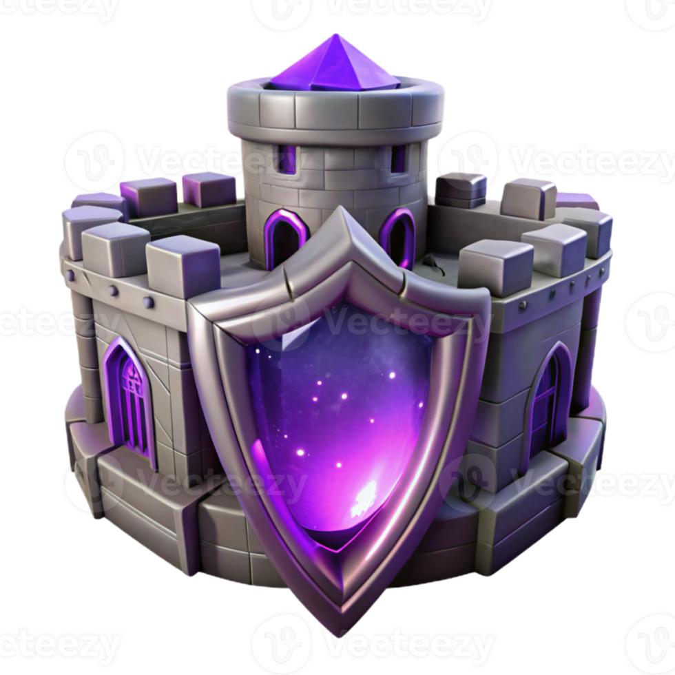 magnificent abstract Galactic Fortress Transparent Background Violet Energy Shield png