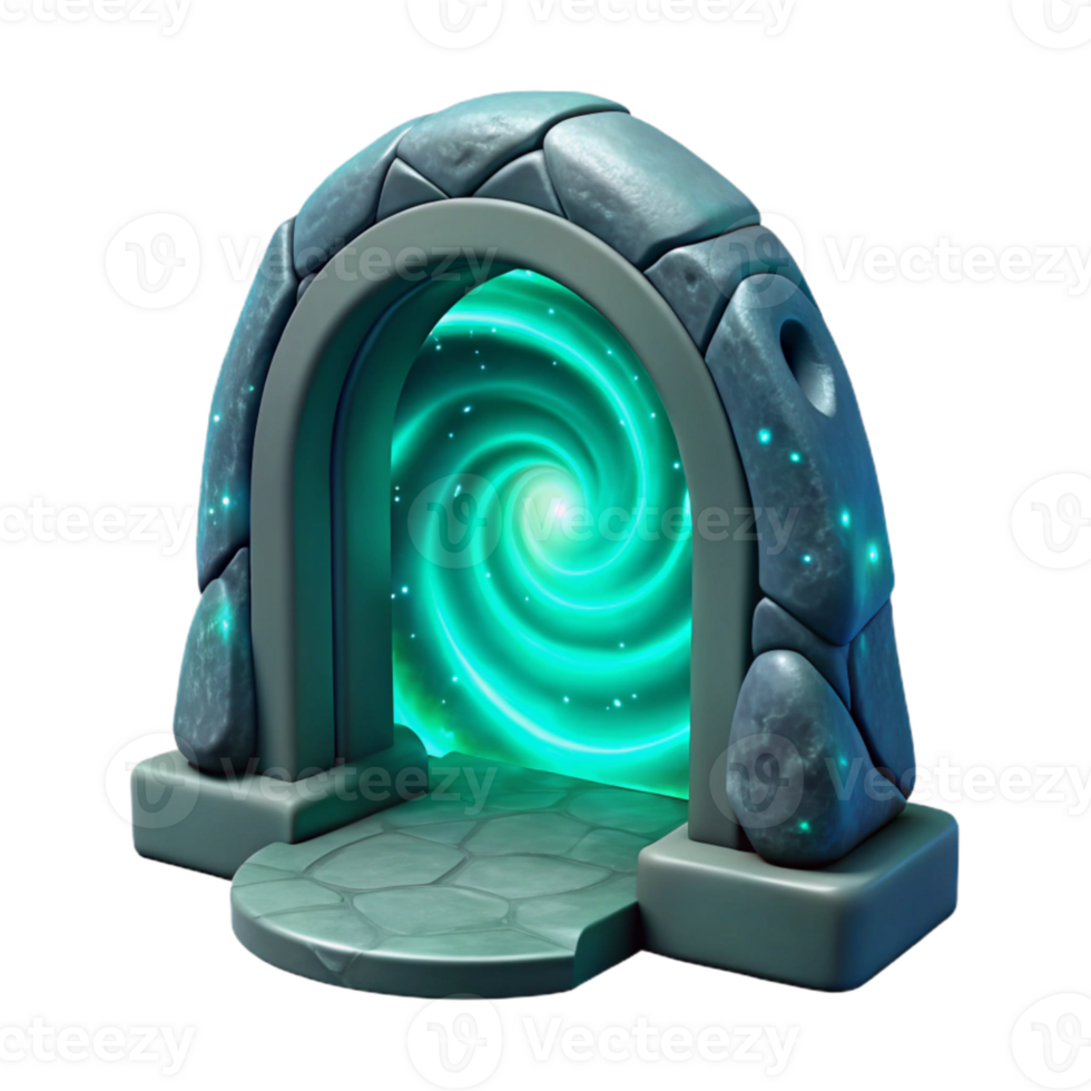 elegant contemporary Galactic Gateway Isolated with Teal Energy Vortex high resolution png