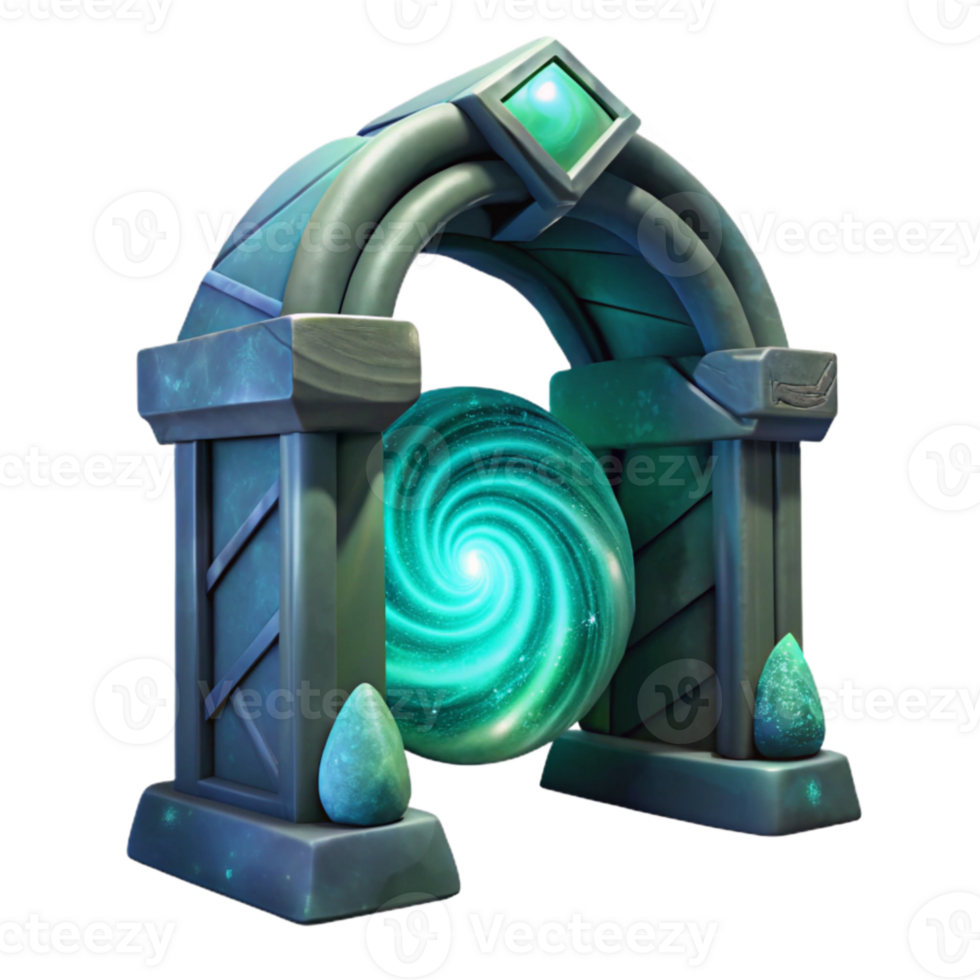 stunning abstract Galactic Gateway Isolated with Teal Energy Vortex professional png