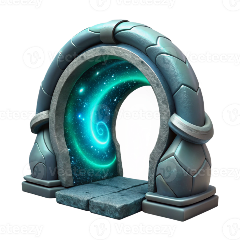 elegant classic Galactic Gateway Isolated with Teal Energy Vortex high resolution png