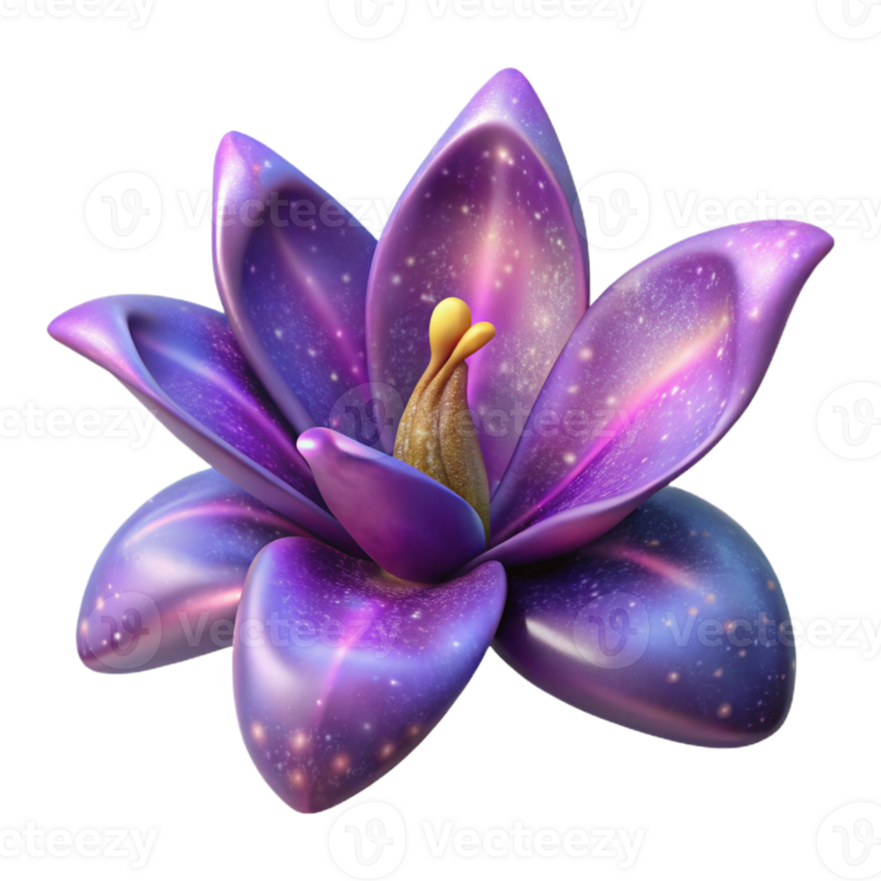 extraordinary classic Galactic Lily Isolated on Transparent Background Purple Gradient genuine png