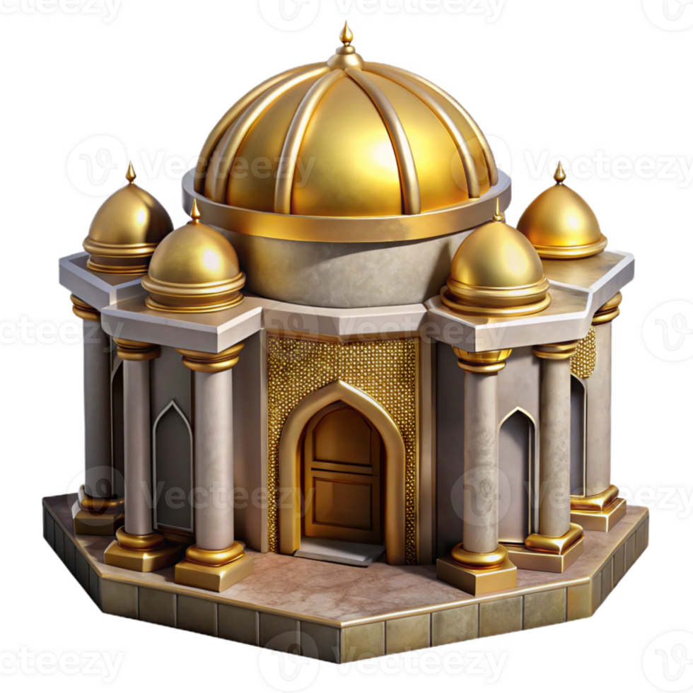 impressive traditional Galactic Palace Cutout Frontal View Golden Architecture Isolated high resolution png