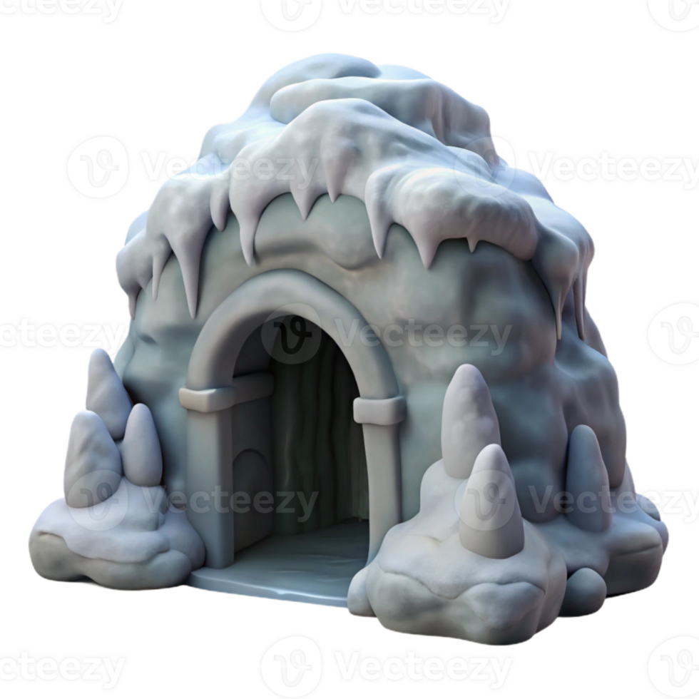 dramatic artistic Gelid Grotto Entrance with Snow Cutout original png