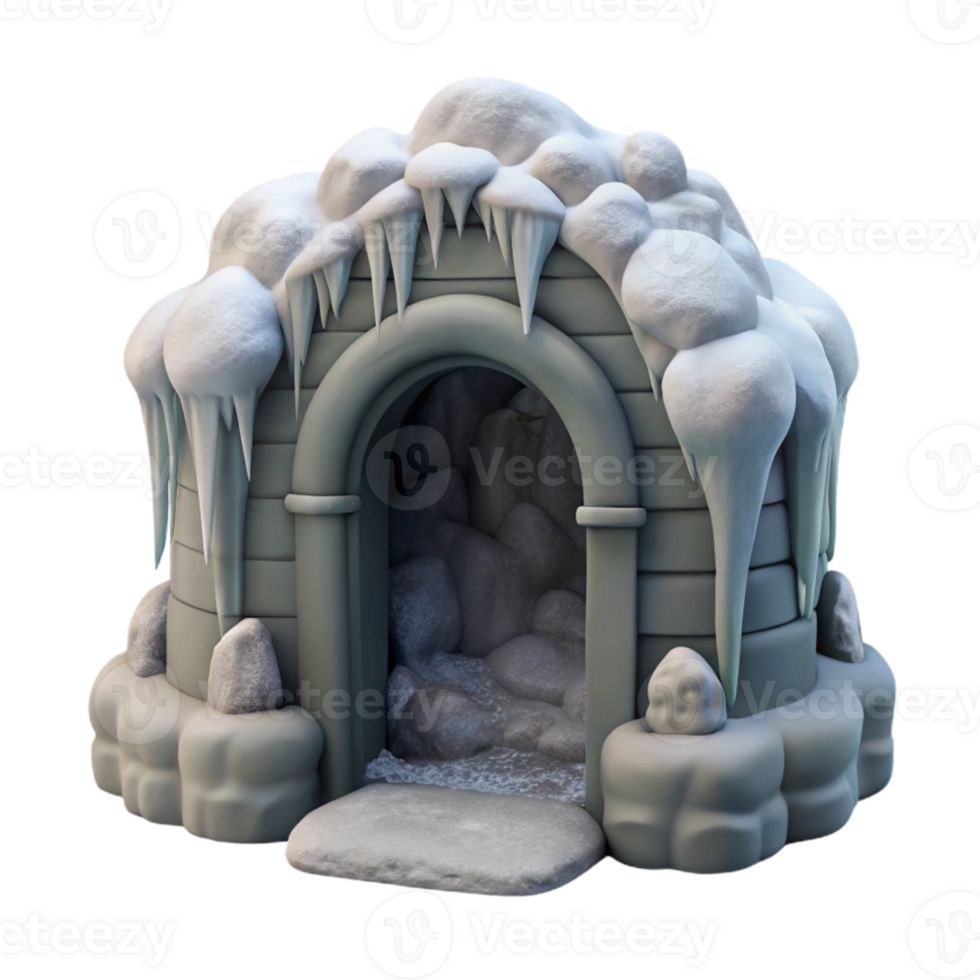 beautiful artistic Gelid Grotto Entrance with Snow Cutout exclusive png