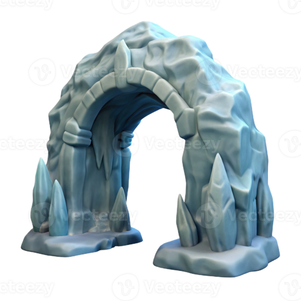 beautiful creative Gelid Grotto Ice Cave Archway Isolated detailed png