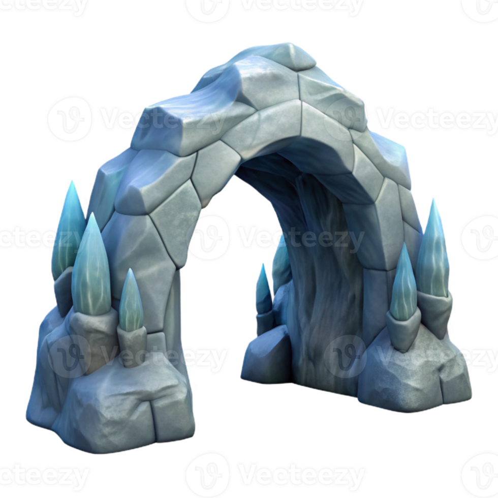 serene contemporary Gelid Grotto Ice Cave Archway Isolated professional png