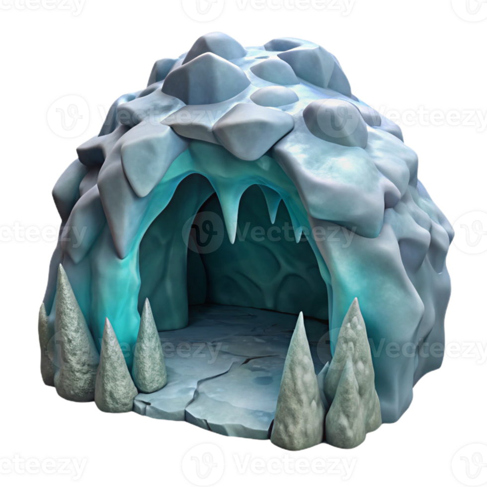 extraordinary vintage Gelid Grotto Ice Cave Archway Isolated high resolution png