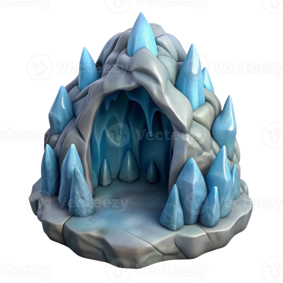 magnificent classic Gelid Grotto Ice Cave Archway Isolated authentic png