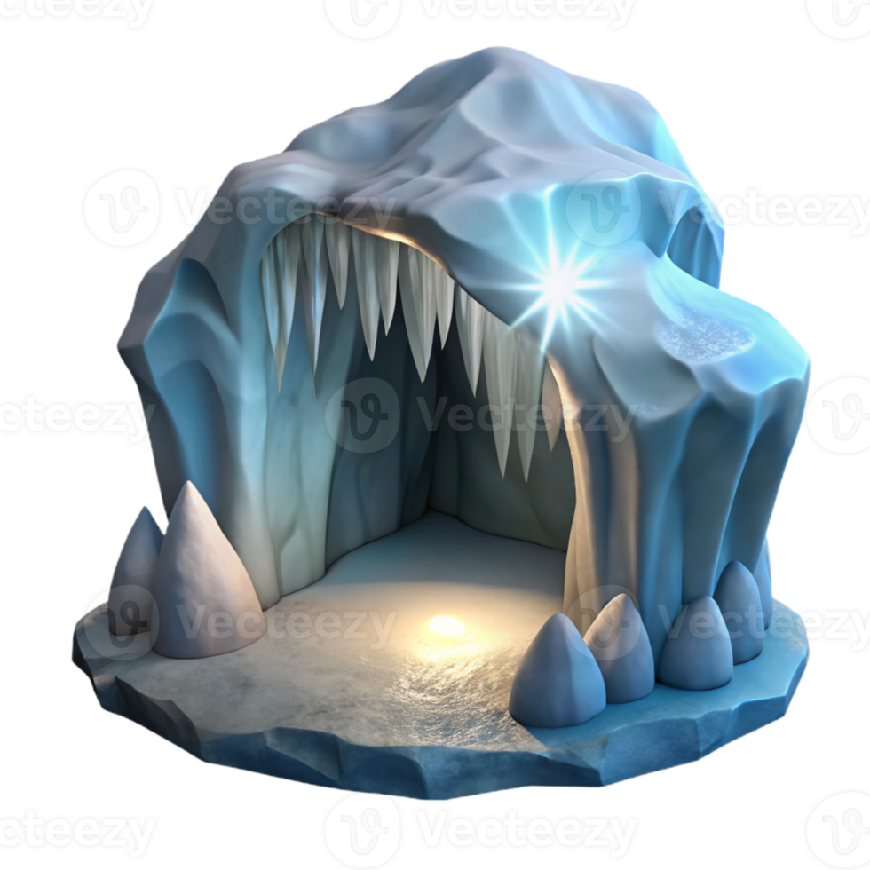 elegant abstract Gelid Grotto Ice Cave Archway Isolated high resolution png