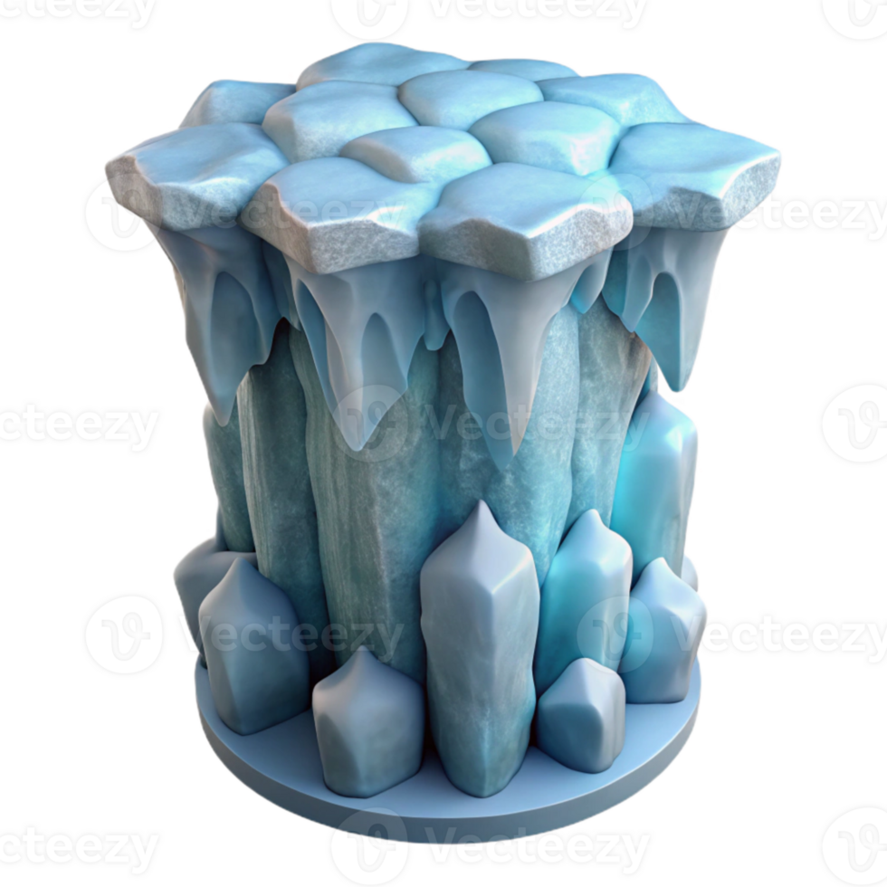 impressive contemporary Gelid Grotto Ice Columns Transparent Background authentic png