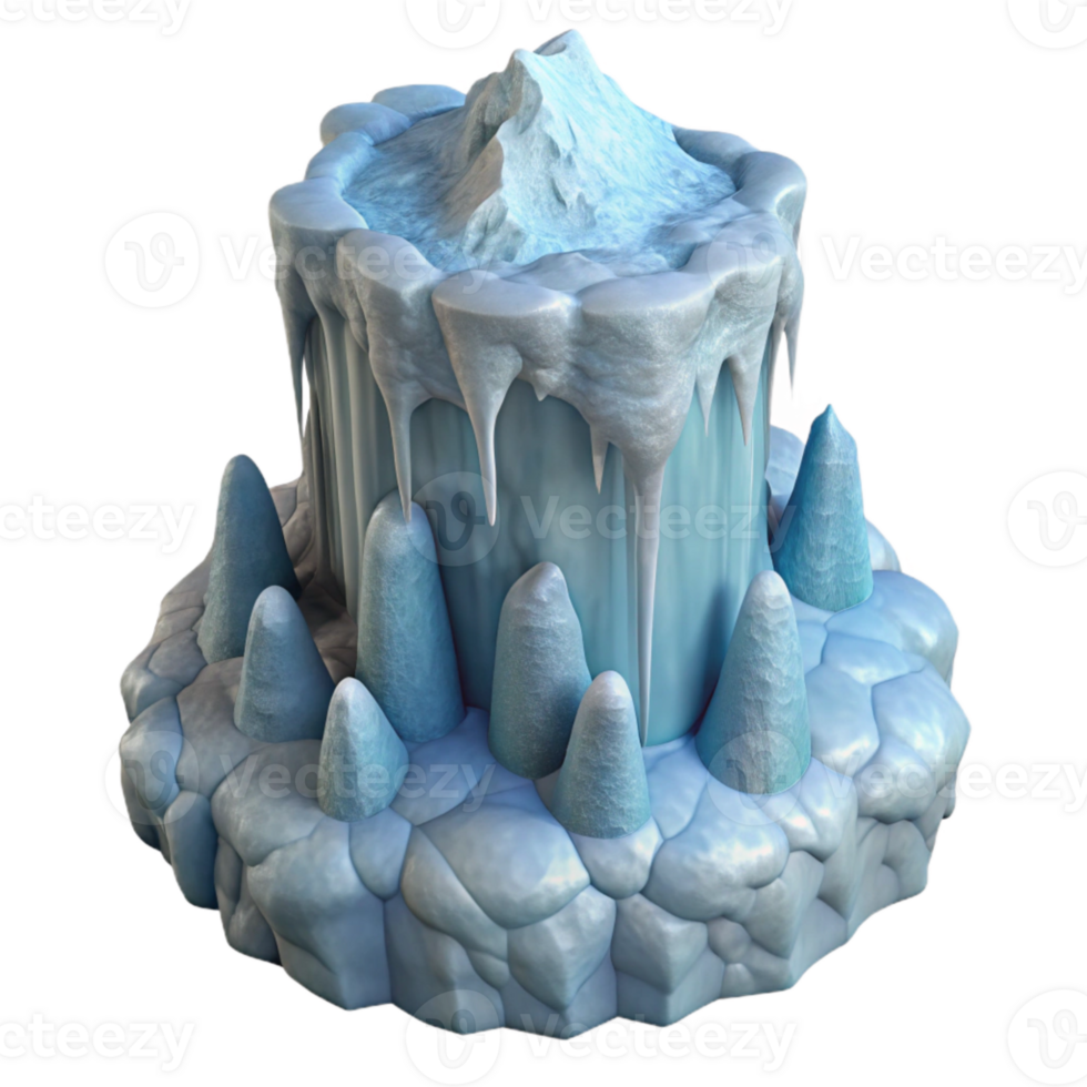magnificent contemporary Gelid Grotto Ice Columns Transparent Background detailed png