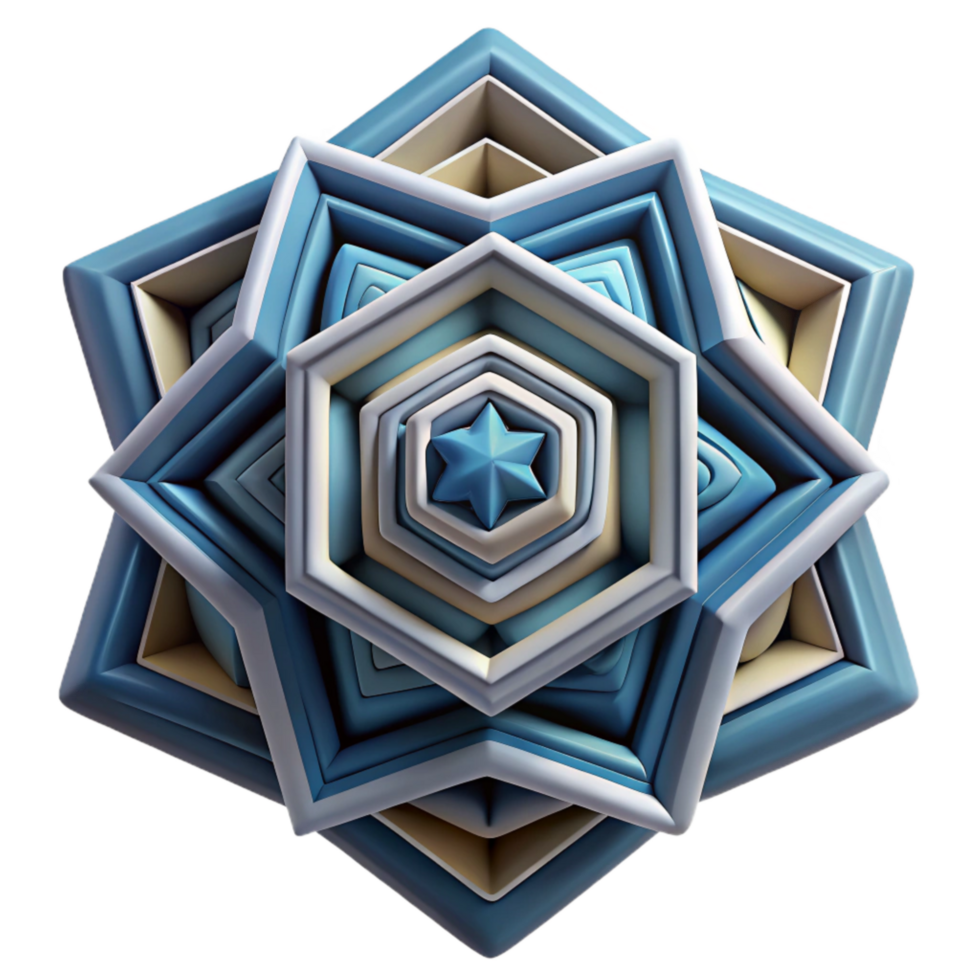 extraordinary modern Geometric Design with Depth Illusion on Transparent Background premium png