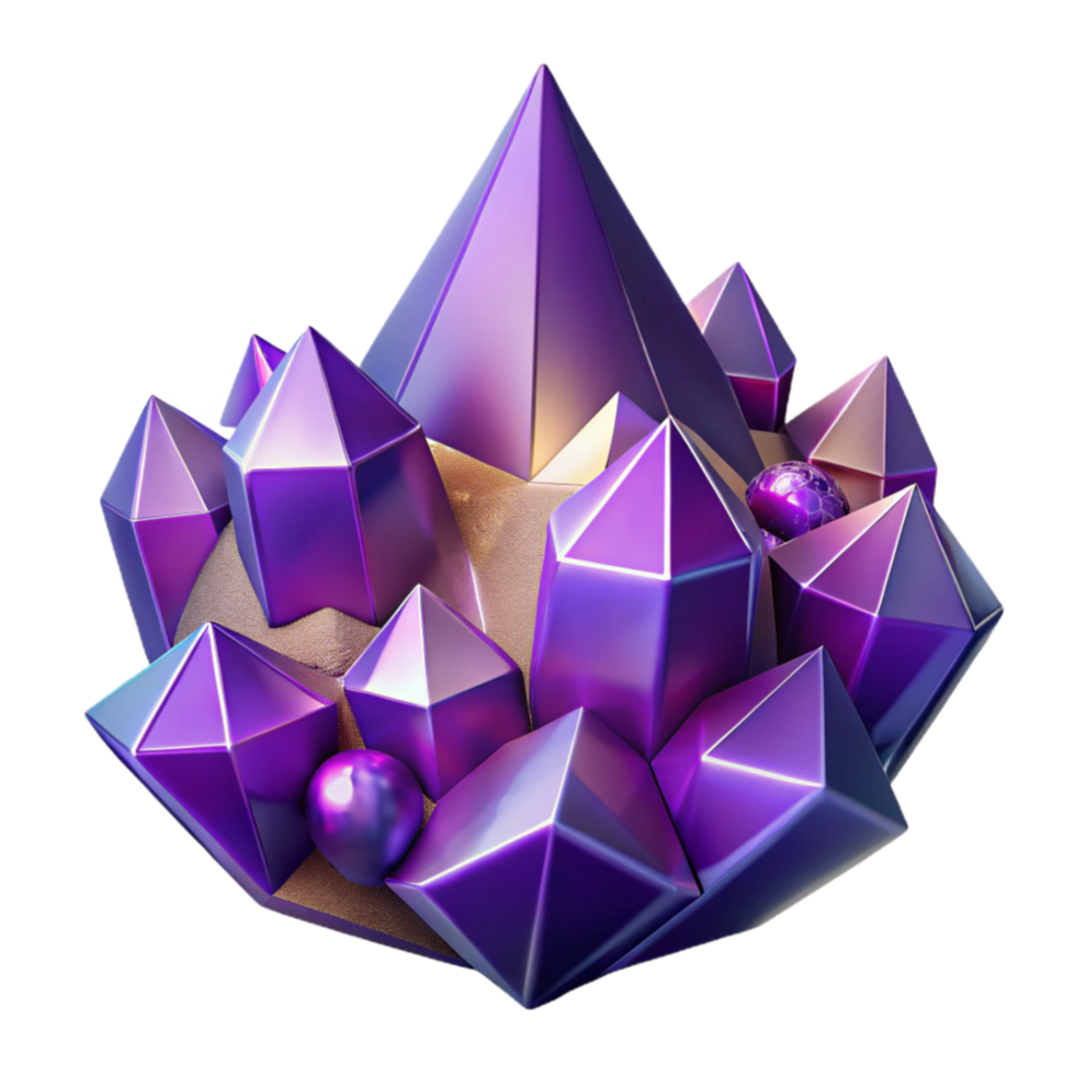 extraordinary creative Geometric Dream Isolated Crystallized Forms Purple Haze authentic png